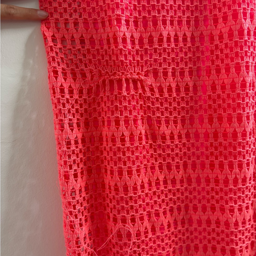PatBO Neon Coral Cut-Out Crochet Dress - Picture 10 of 10